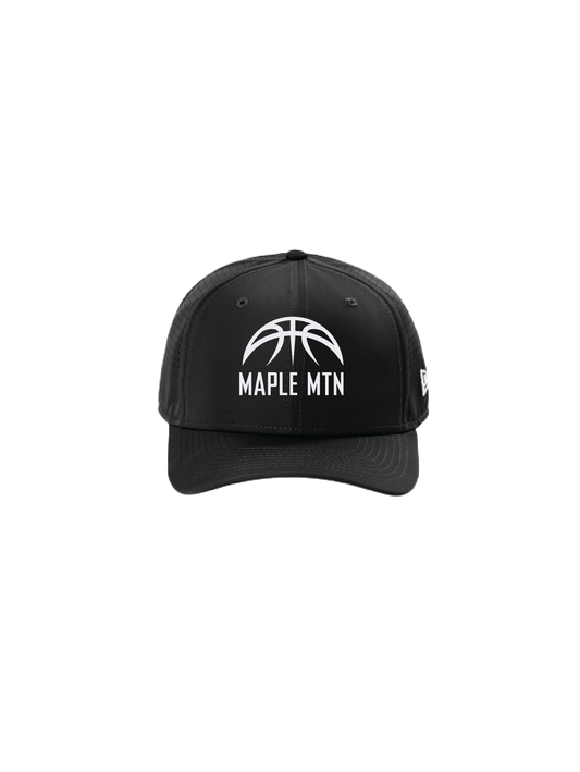 Perforated Snapback Hat Black