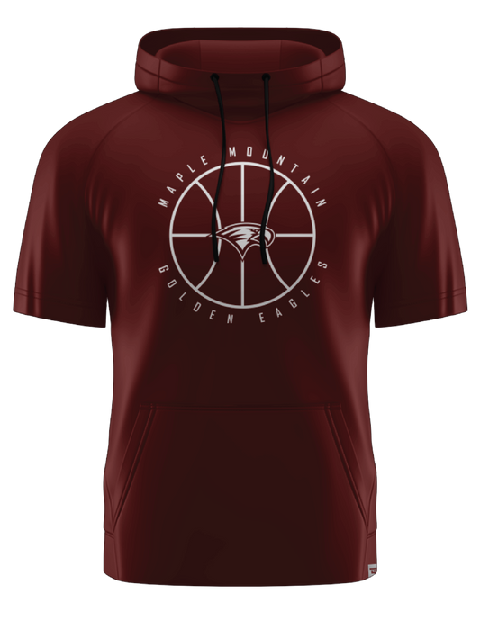 Scuba Hoodie Short Sleeve Maroon