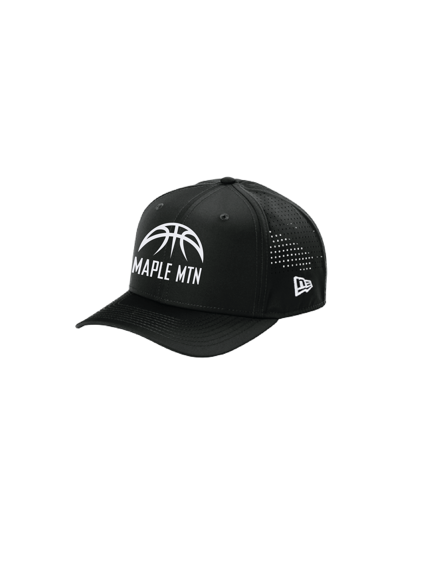 Perforated Snapback Hat Black